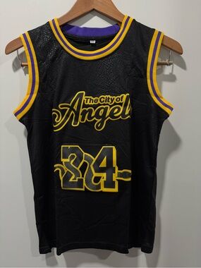 Black Mamba #24 The City Of Angels Basketball Jersey Youth Sizes. New